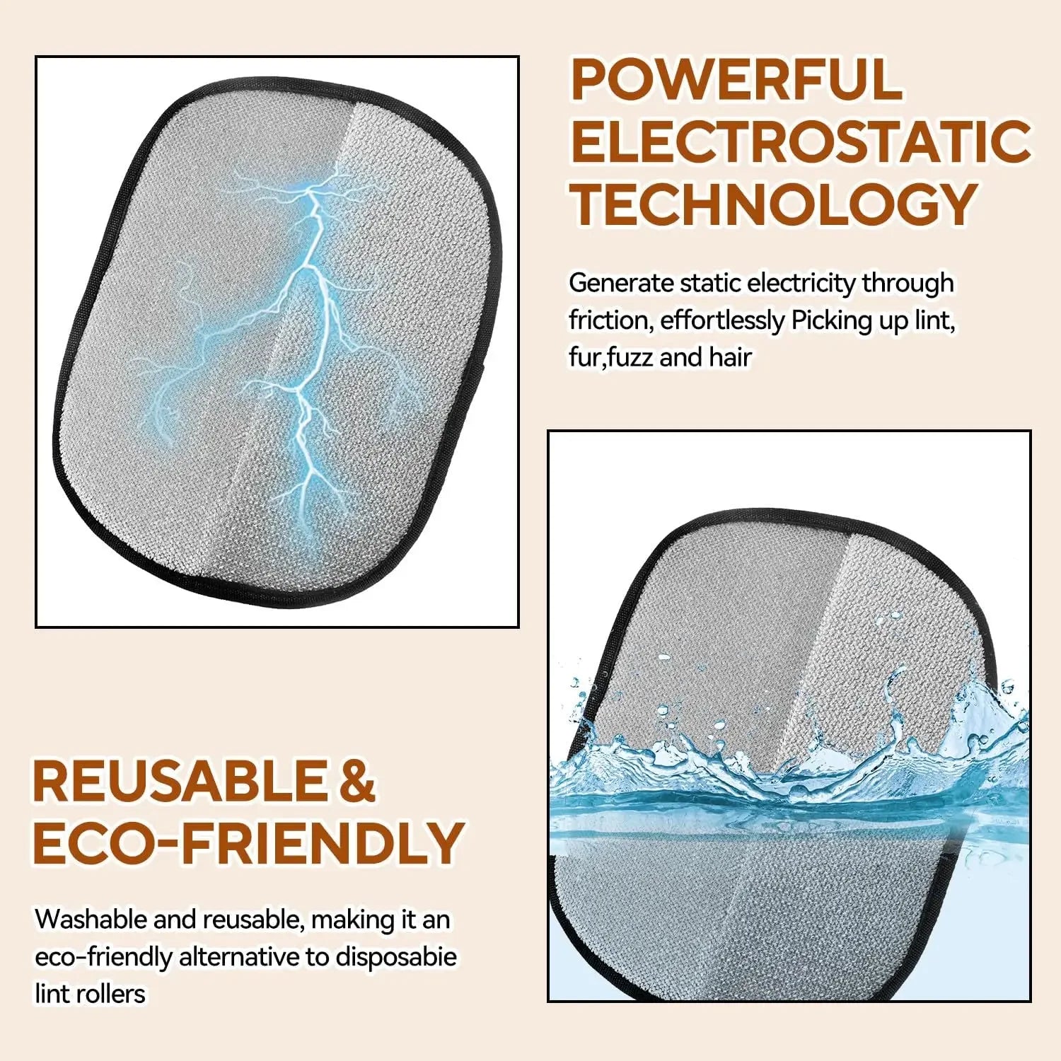 Φόρτωση βίντεο: Watch how the Pet Hair Removal Glove effortlessly collects pet fur from furniture and clothing, making grooming easy and comfortable for your pets.