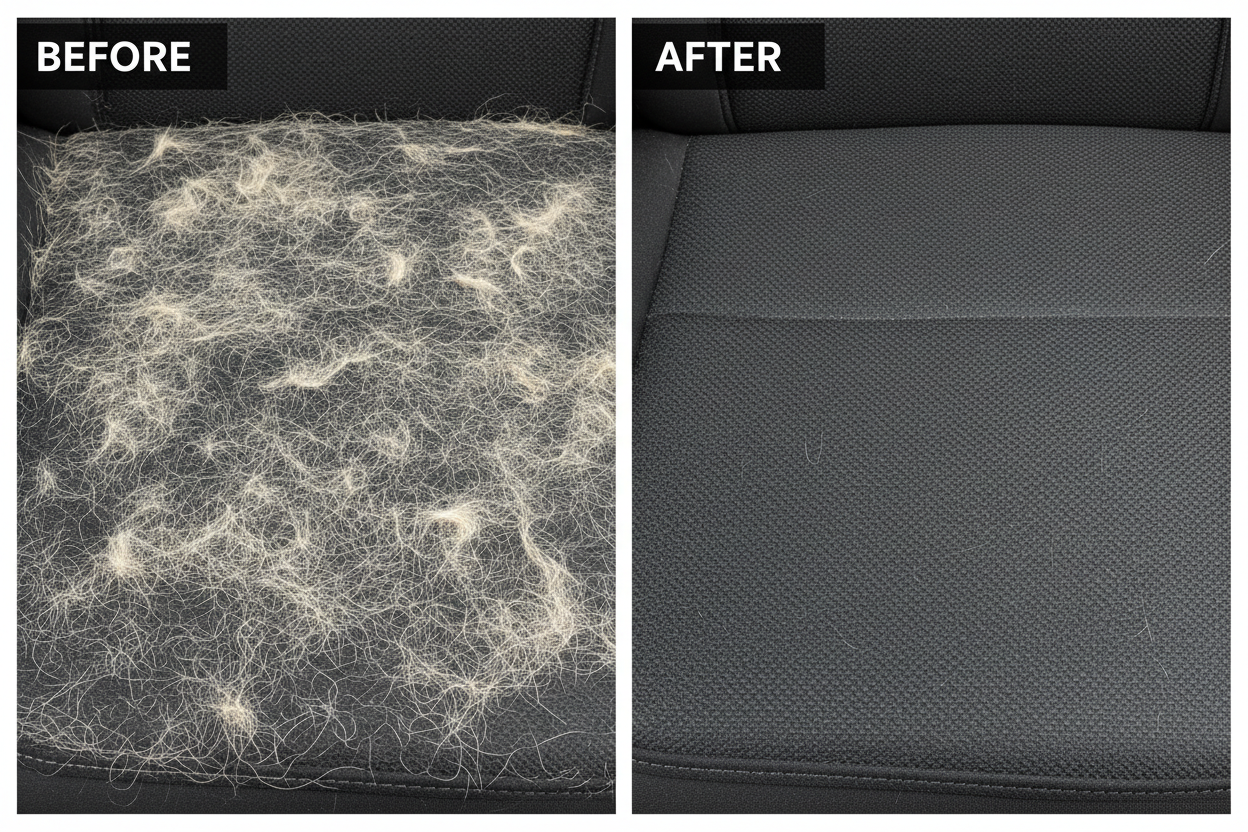 Fabric surface before/after